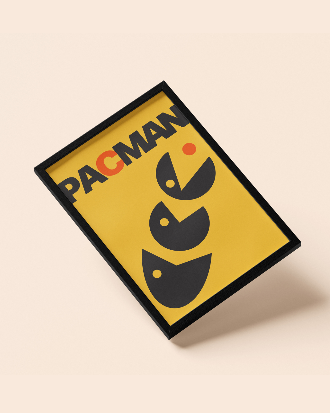 Pac-Man Classic Arcade Poster – A3 Framed Wall Art | Retro Gaming Print for Playful, Nostalgic & Geeky Spaces