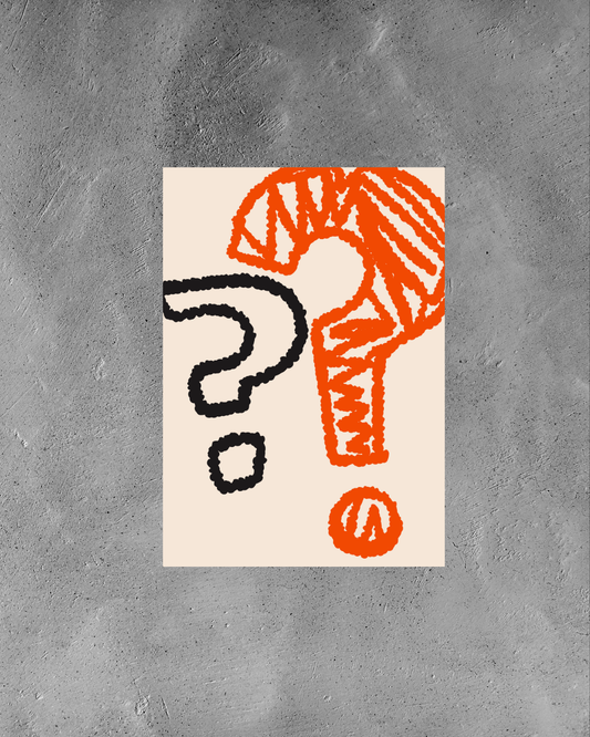 Dual Question Marks – A3 Framed Abstract Poster | Minimal Wall Art | Modern Colorful Design for Thoughtful Spaces & Contemporary Decor