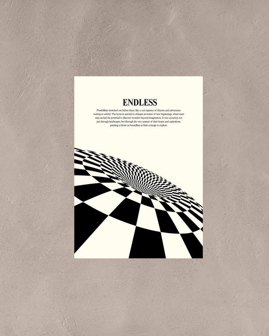 Endless – A3 Framed Sphere Illustration Poster | Abstract Minimal Wall Art | Conceptual Design for Modern, Creative & Meditative Spaces