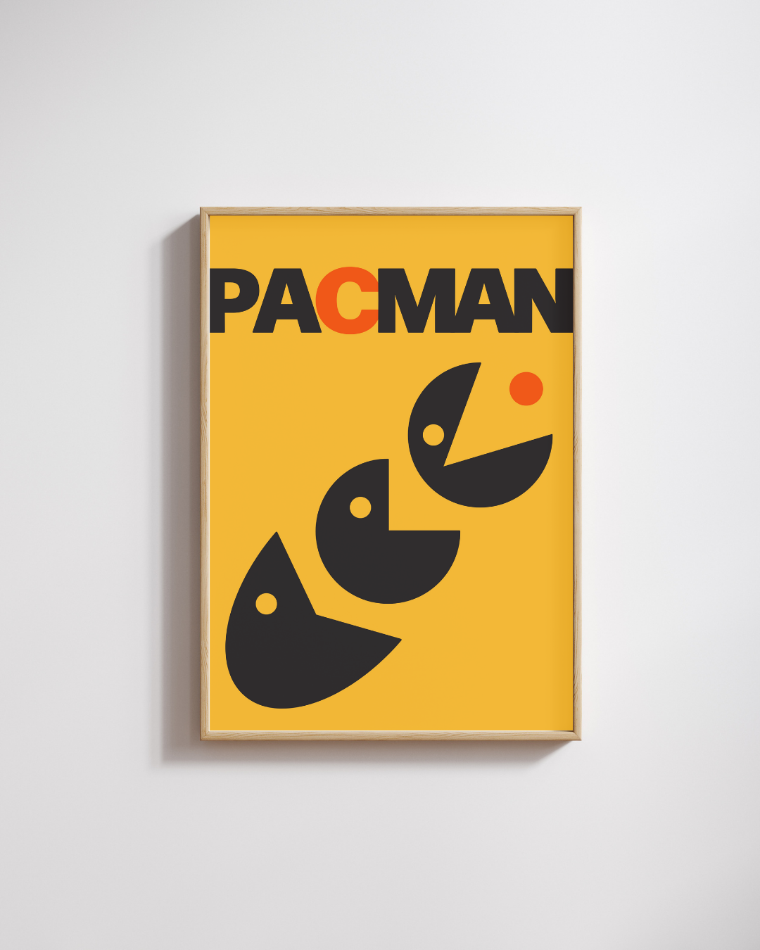 Pac-Man Classic Arcade Poster – A3 Framed Wall Art | Retro Gaming Print for Playful, Nostalgic & Geeky Spaces
