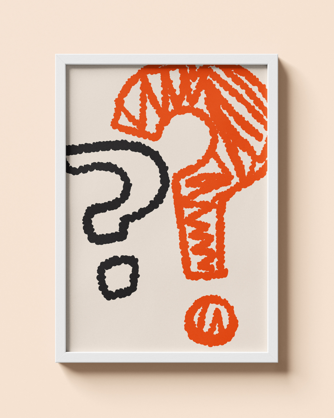 Dual Question Marks – A3 Framed Abstract Poster | Minimal Wall Art | Modern Colorful Design for Thoughtful Spaces & Contemporary Decor