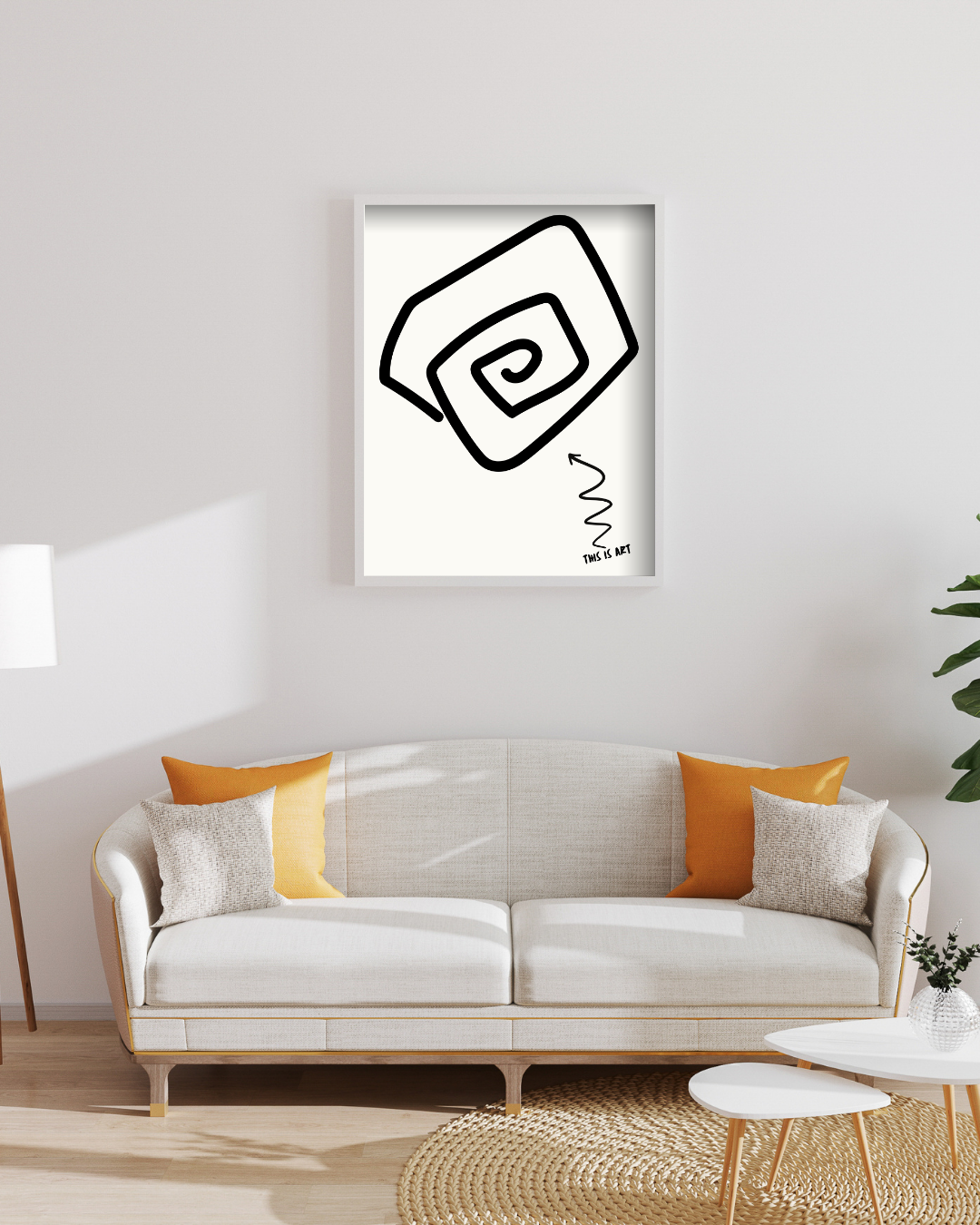 This Is Art – A3 Framed Modern Abstract Spiral Poster | Marker Texture Contemporary Wall Art | Minimal Bold Statement Decor for Creative Spaces
