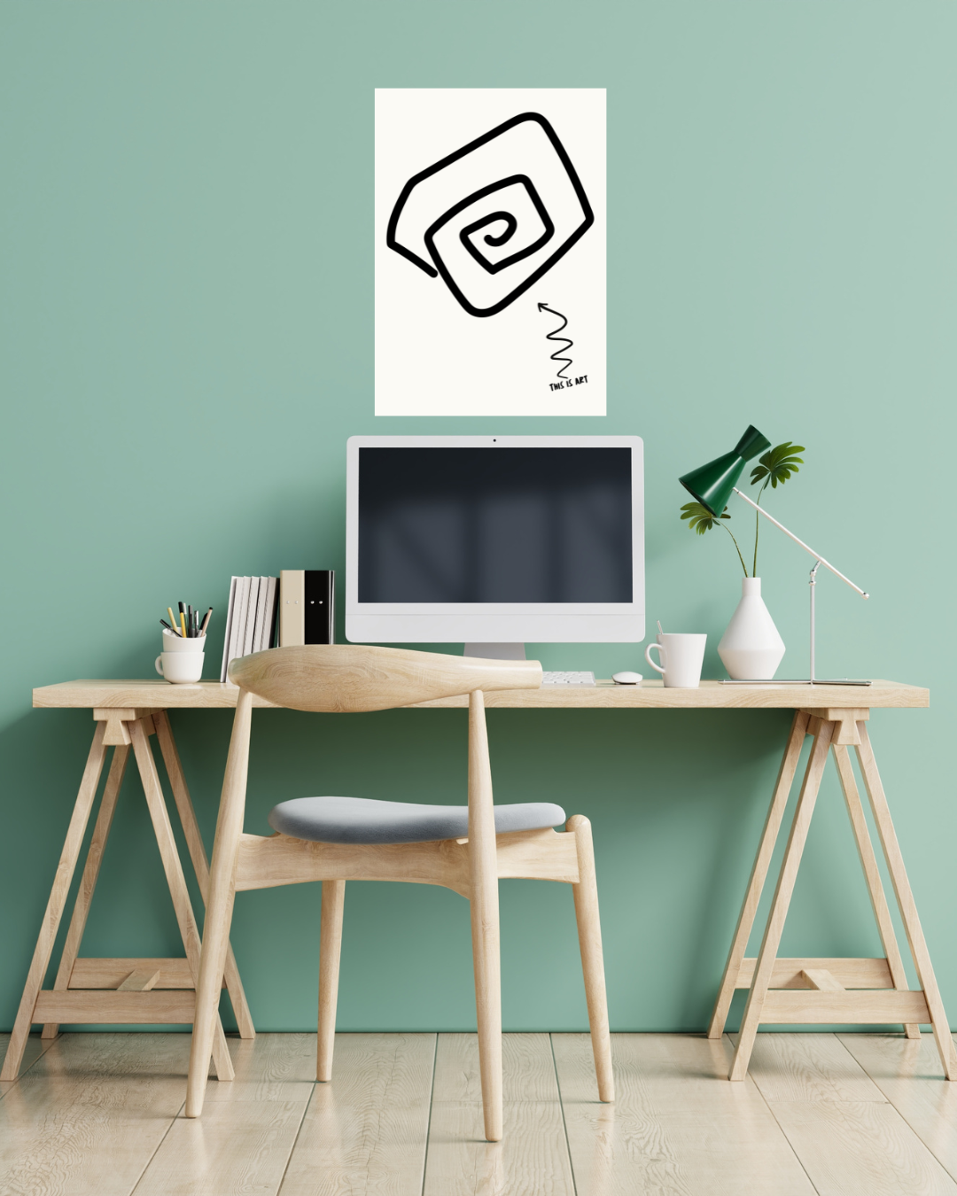 This Is Art – A3 Framed Modern Abstract Spiral Poster | Marker Texture Contemporary Wall Art | Minimal Bold Statement Decor for Creative Spaces