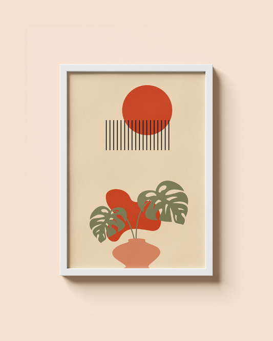 A3 Size Modern Aesthetic Wall Art Frame | Abstract Minimal Poster for Living Room, Bedroom & Office | Framed Wall Décor for Home & Gifting