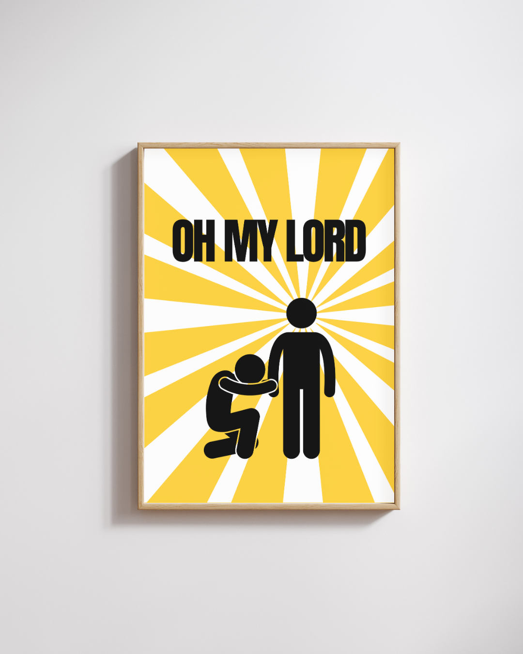 Oh My Lord – A3 Framed Humorous Character Illustration Poster | Playful & Quirky Wall Art | Fun Statement Decor for Home & Office