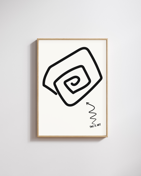 This Is Art – A3 Framed Modern Abstract Spiral Poster | Marker Texture Contemporary Wall Art | Minimal Bold Statement Decor for Creative Spaces