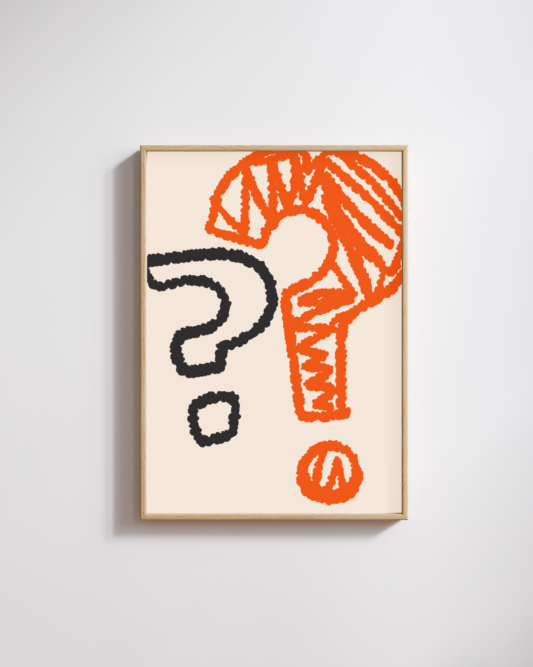 Dual Question Marks – A3 Framed Abstract Poster | Minimal Wall Art | Modern Colorful Design for Thoughtful Spaces & Contemporary Decor