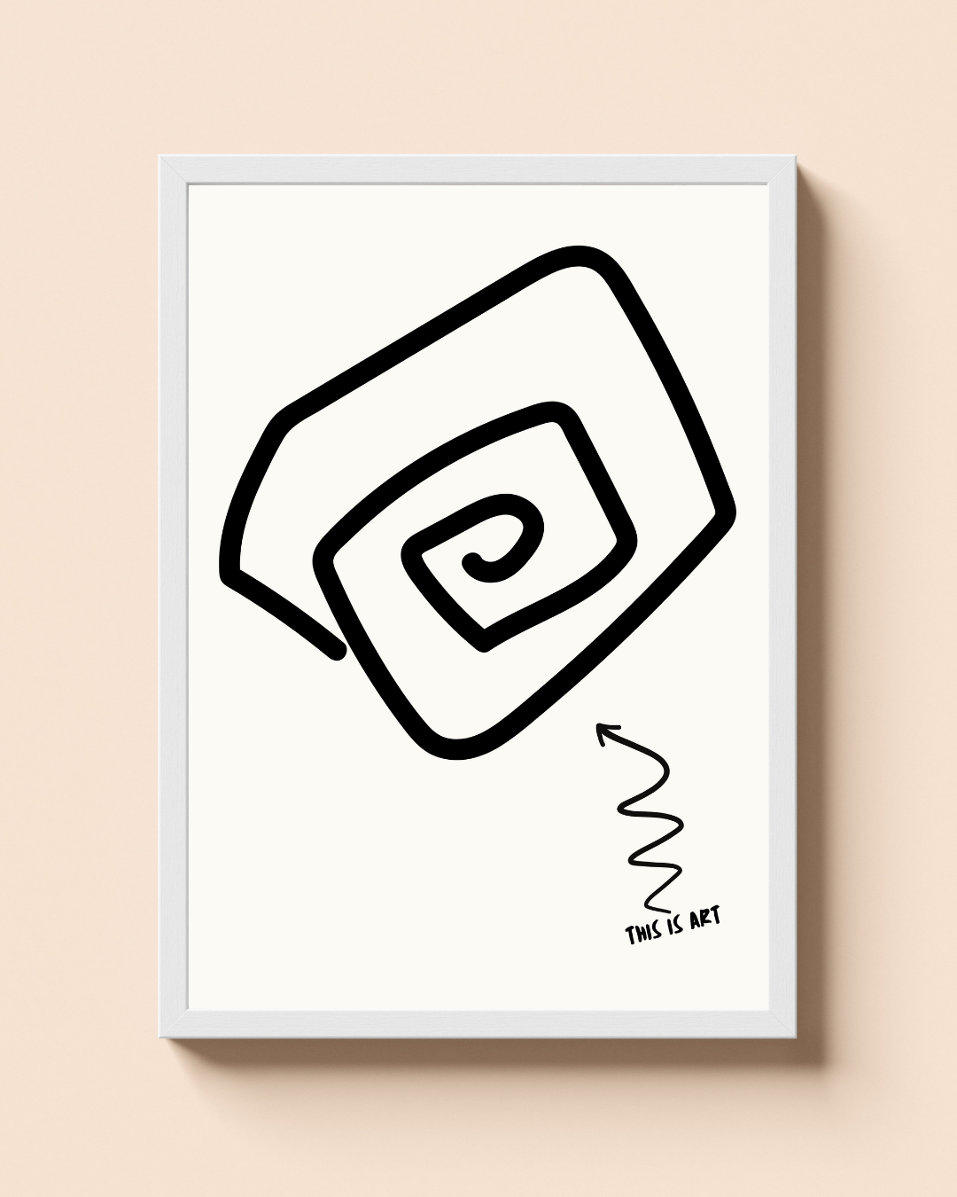 This Is Art – A3 Framed Modern Abstract Spiral Poster | Marker Texture Contemporary Wall Art | Minimal Bold Statement Decor for Creative Spaces