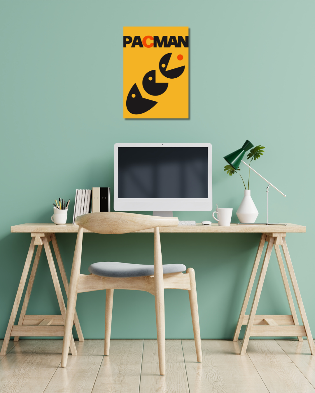 Pac-Man Classic Arcade Poster – A3 Framed Wall Art | Retro Gaming Print for Playful, Nostalgic & Geeky Spaces